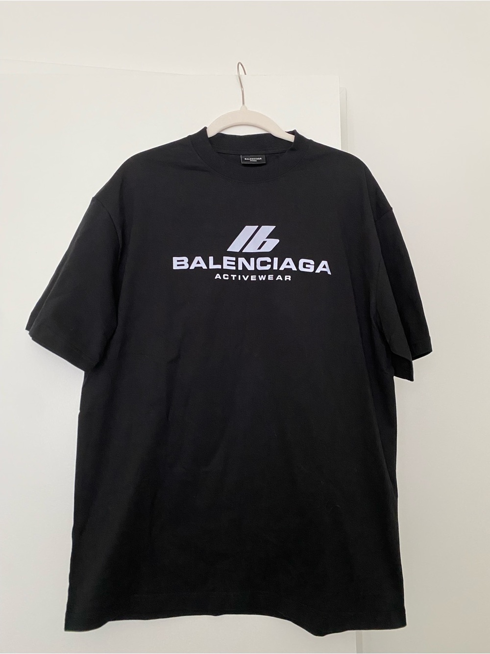 Balenciaga Black Logo Activewear Short Sleeve Tee